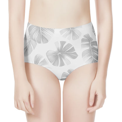 White Monstera Women's High Waisted Briefs