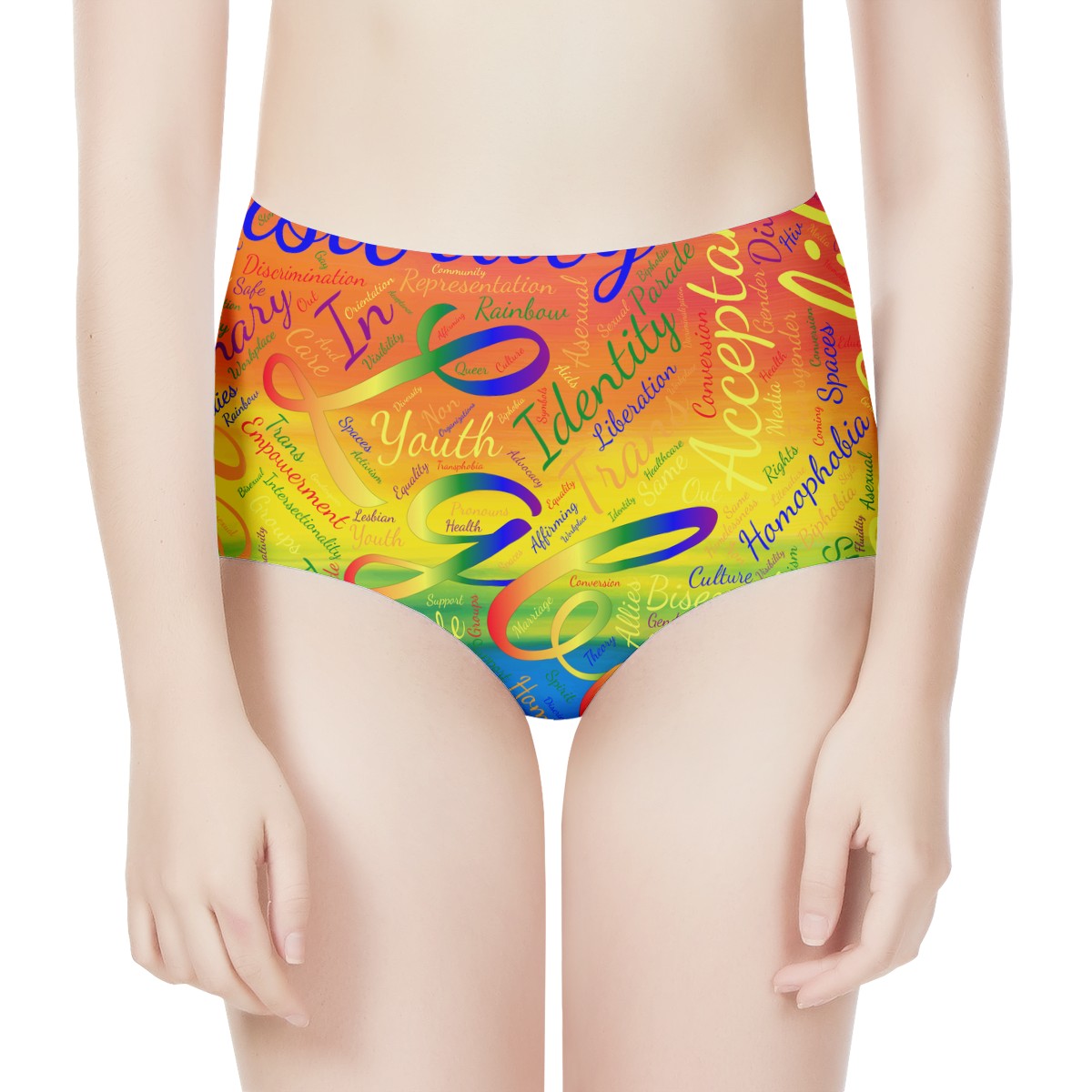 LGBTQ Word Cloud Women's High Waisted Briefs