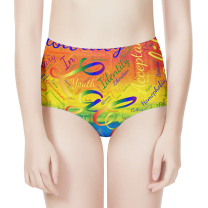 LGBTQ Word Cloud Women's High Waisted Briefs