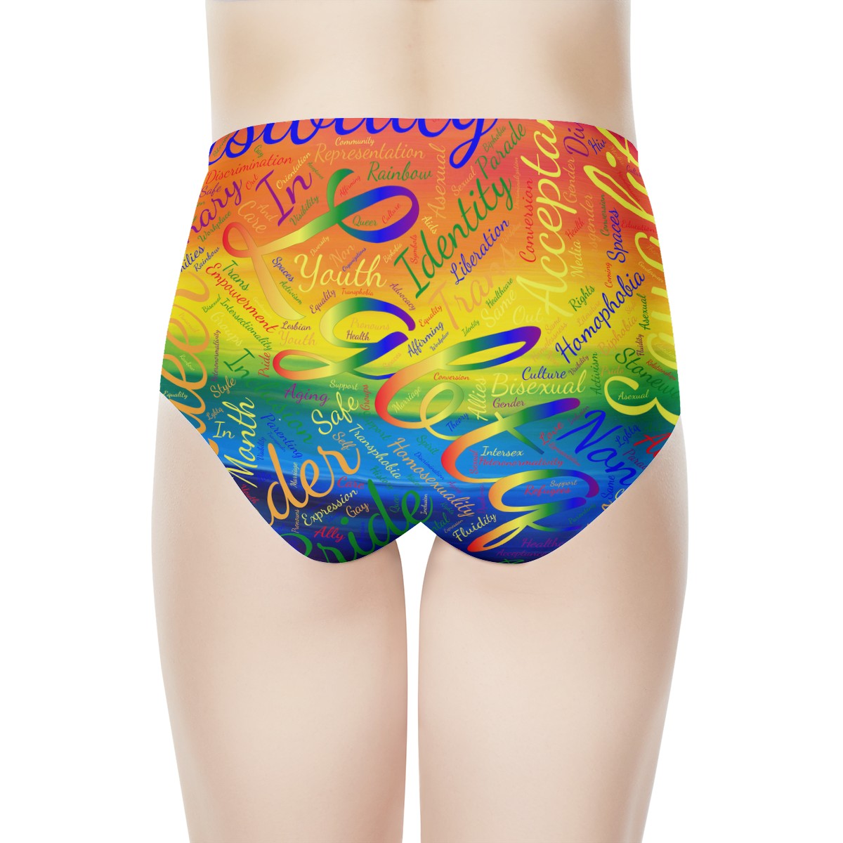 LGBTQ Word Cloud Women's High Waisted Briefs