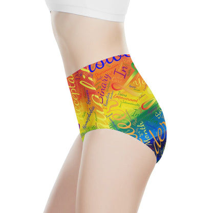 LGBTQ Word Cloud Women's High Waisted Briefs