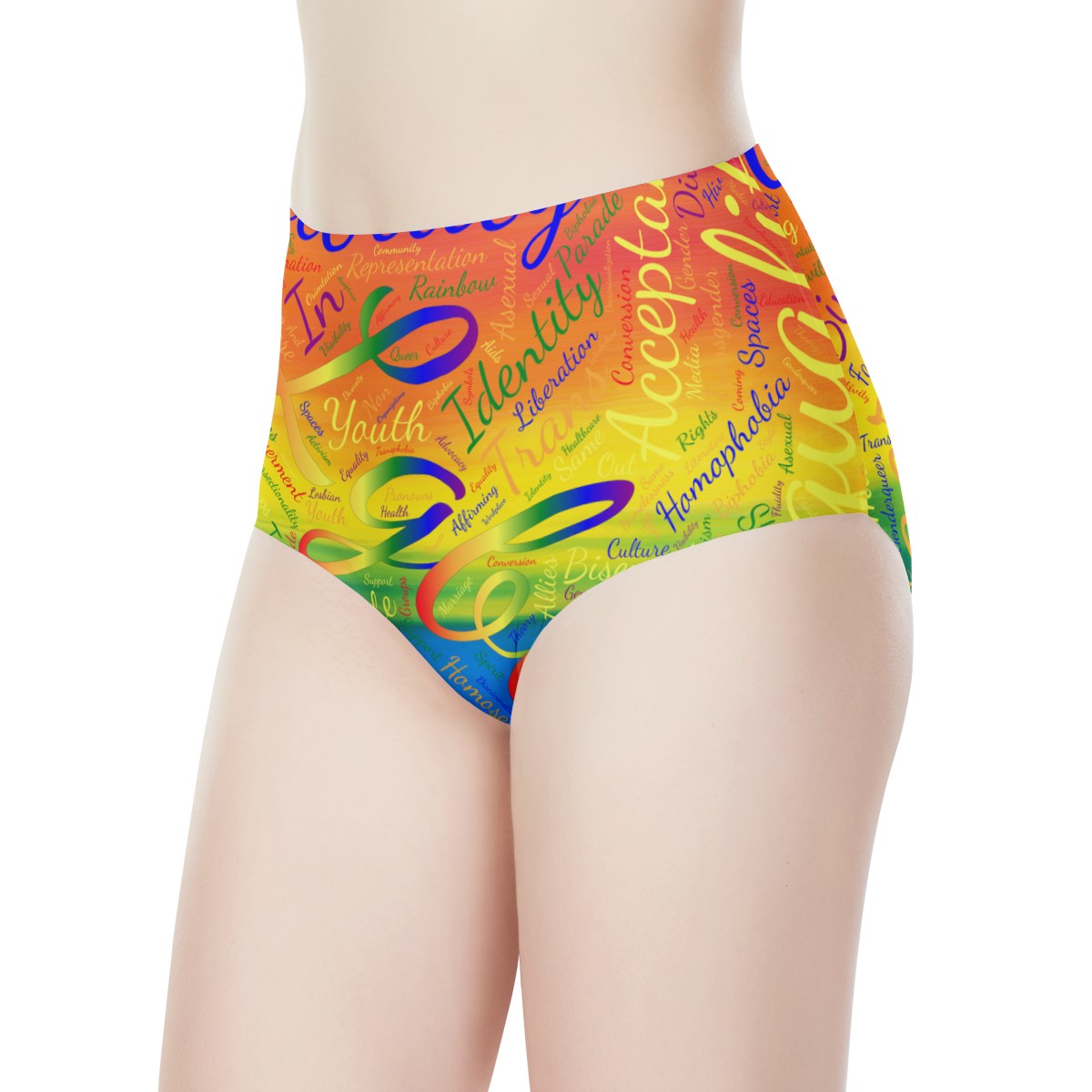 LGBTQ Word Cloud Women's High Waisted Briefs