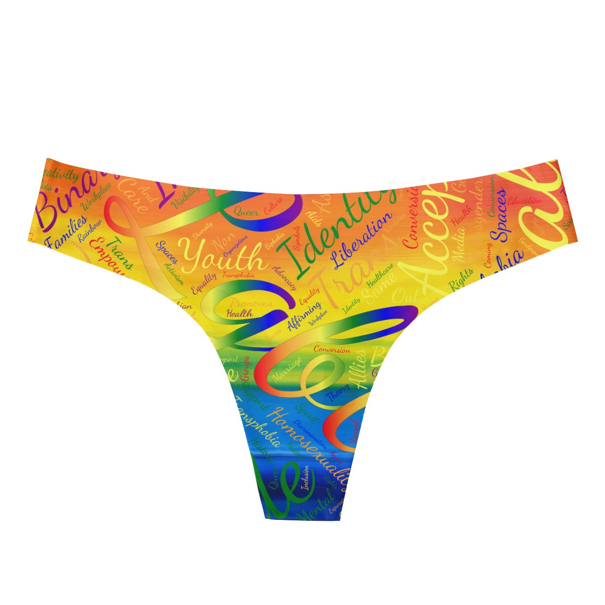 LGBTQ Word Cloud Women's All Over Print Thongs