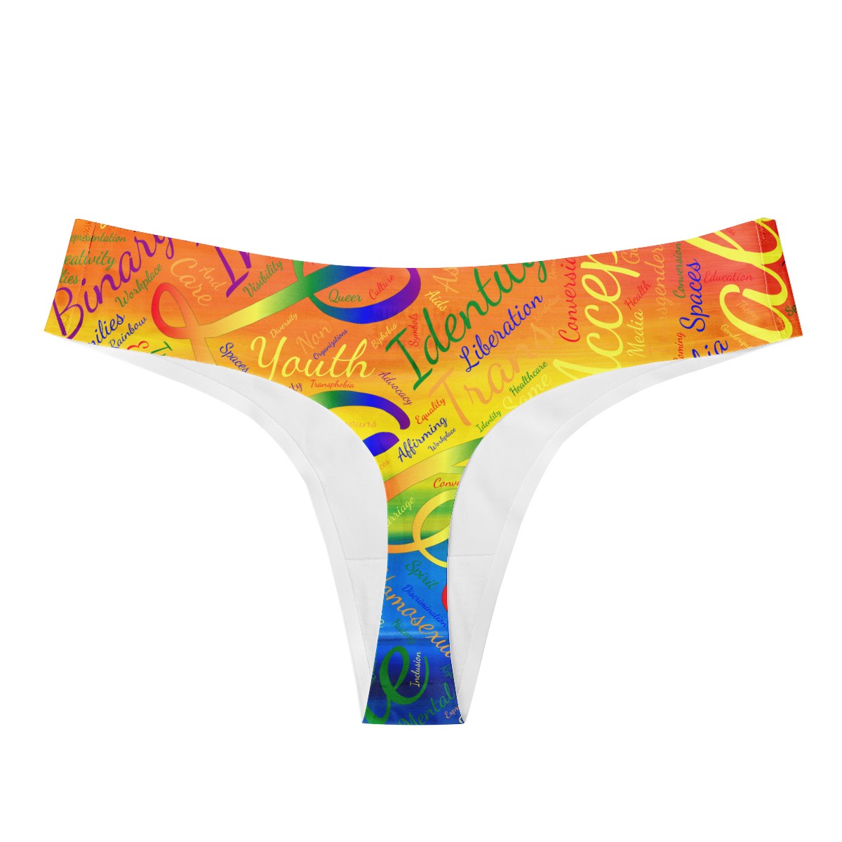 LGBTQ Word Cloud Women's All Over Print Thongs