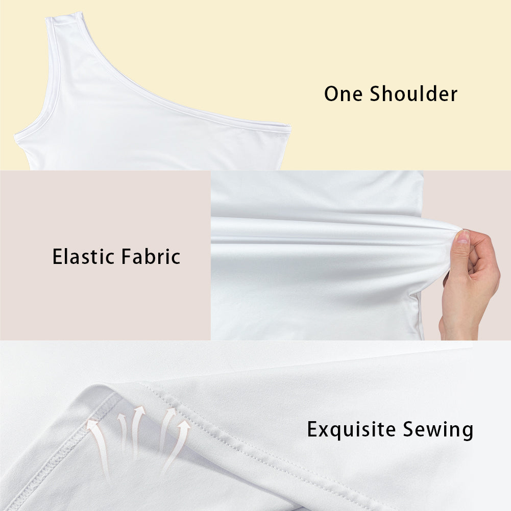 Discover Elegance: Luxtrini's One-Shoulder Slim Dress - Tropical Grey