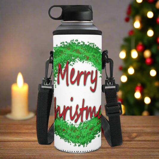 Merry Christmas - Large Water Bottle Carrier Bag