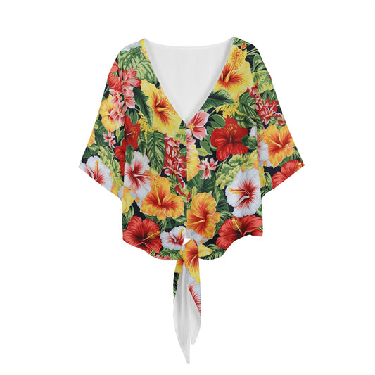 Hibiscus Women V-neck Streamers Blouse Women