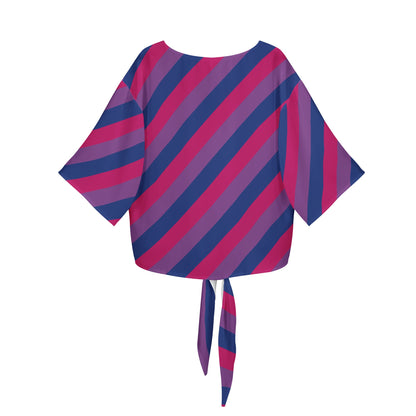 Bisexual Pride Women V-neck Streamers Blouse