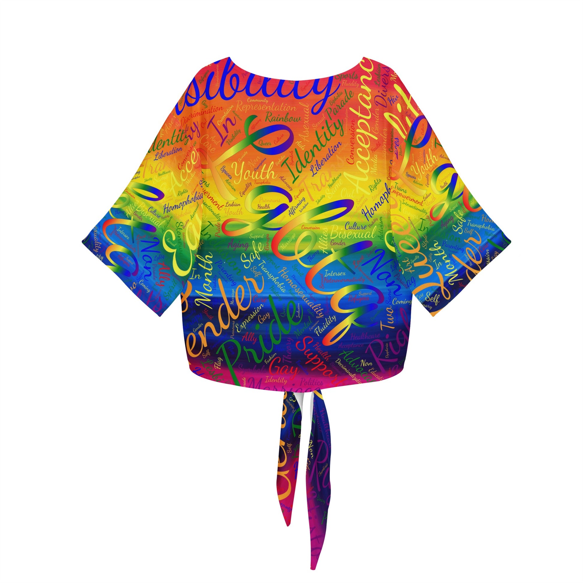 LGBTQ Word Cloud Women V-neck Streamers Blouse