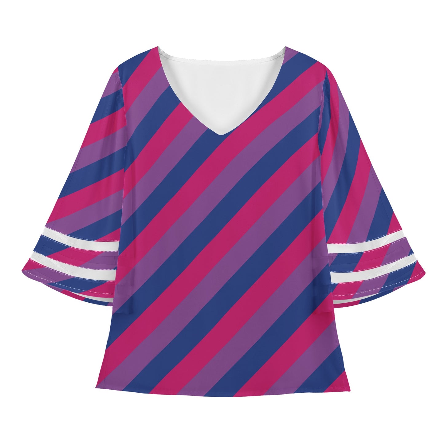 Bisexual Pride Women Puff Sleeve Blouse