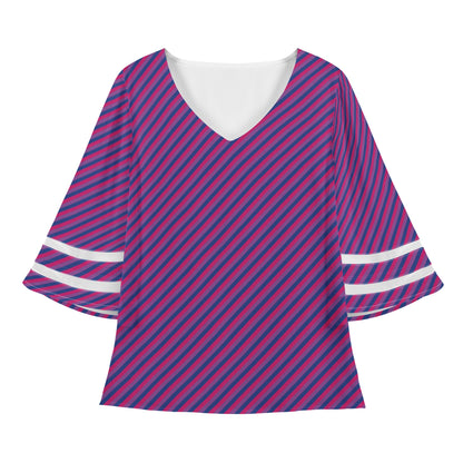 Bisexual Pride Women Puff Sleeve Blouse