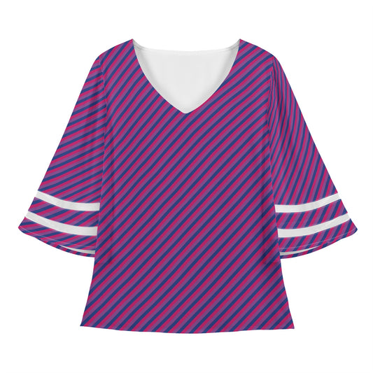 Bisexual Pride Women Puff Sleeve Blouse