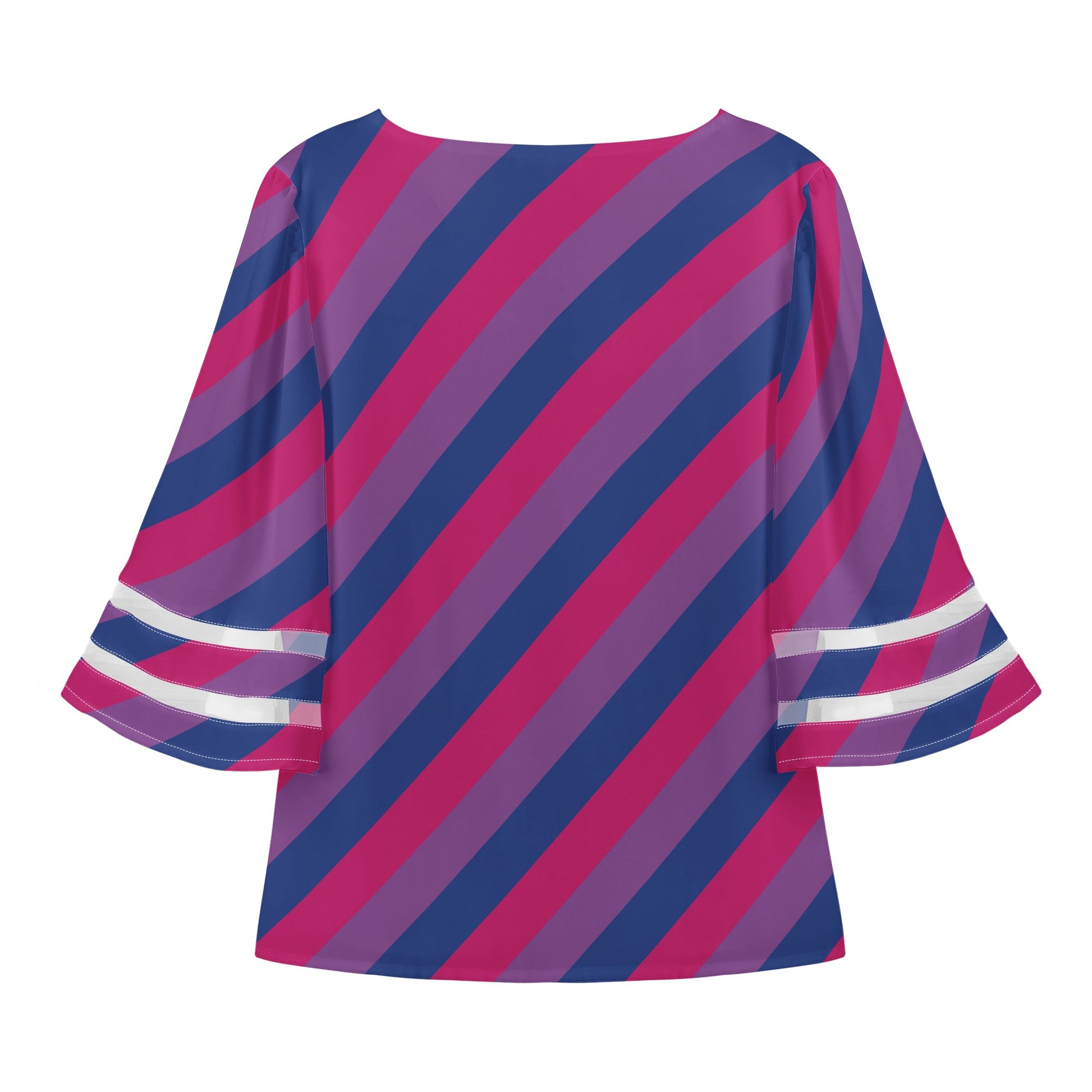 Bisexual Pride Women Puff Sleeve Blouse