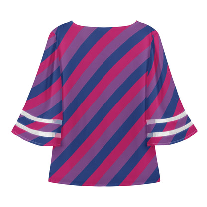 Bisexual Pride Women Puff Sleeve Blouse