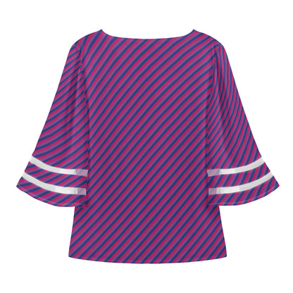 Bisexual Pride Women Puff Sleeve Blouse