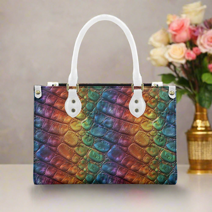 Alligator Rainbow Pride Women's PU leather twill handbag