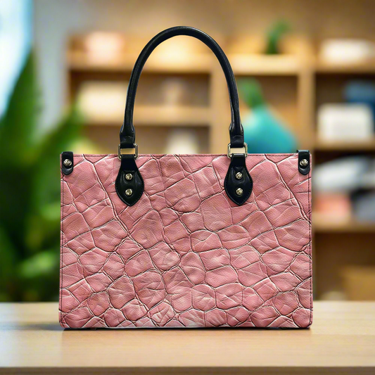 Pink Lambskin print Women's PU leather twill handbag