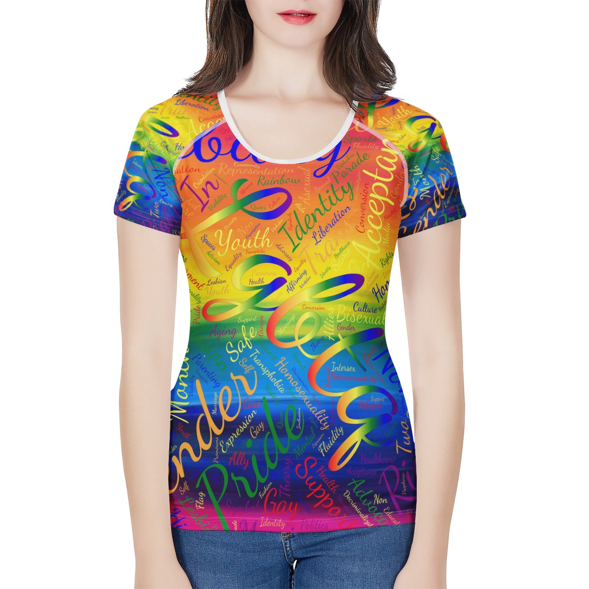 LGBTQ Word Cloud Women's All-Over Print T shirt