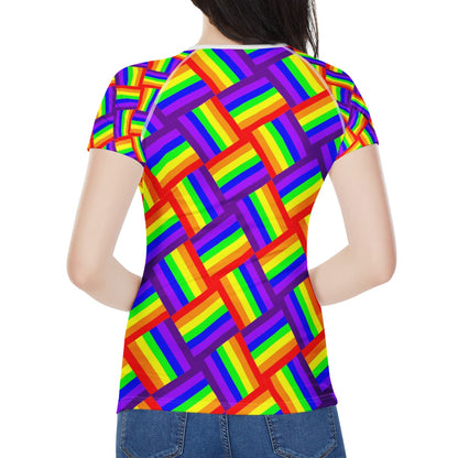 Rainbow Weave Women's All-Over Print T shirt