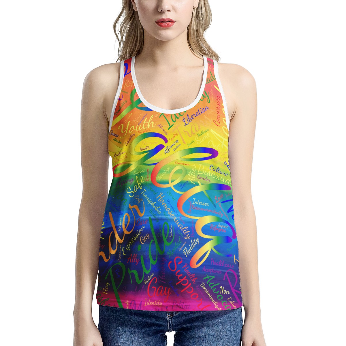 LGBTQ Word Cloud Women's I-shaped Tank