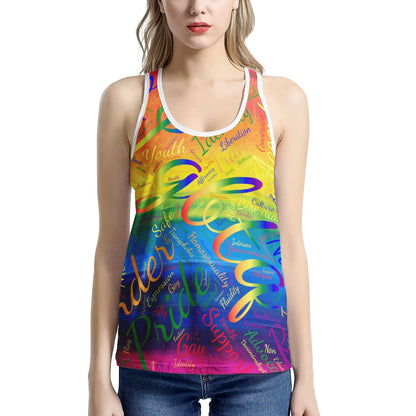 LGBTQ Word Cloud Women's I-shaped Tank