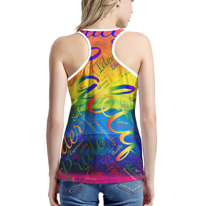 LGBTQ Word Cloud Women's I-shaped Tank