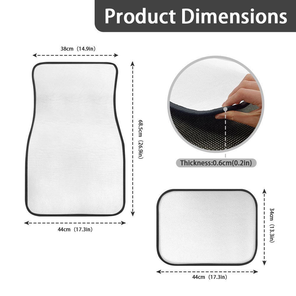 Black and White Polynesian Car Floor Mats