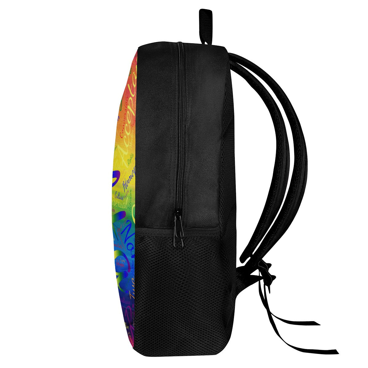 LGBTQ Word Cloud Kids Black Chain Backpack