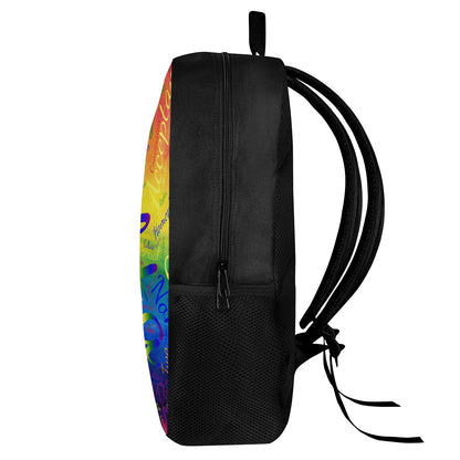 LGBTQ Word Cloud Kids Black Chain Backpack