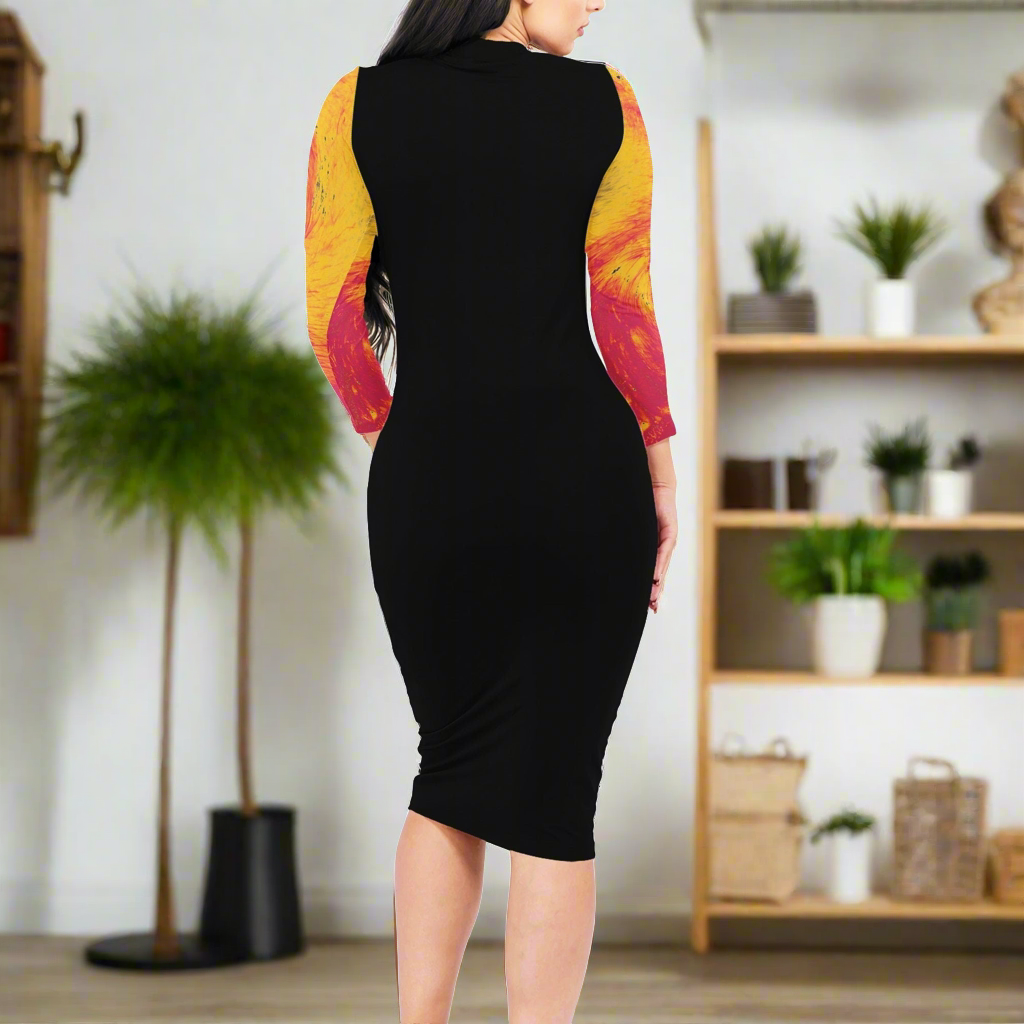 Pele’s Fire Women Bodycon Midi Sheath Dress - up to 4XL