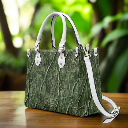 Verdant Harmony: Nature-Inspired with Modern Flair Women's PU Leather Twill Handbag