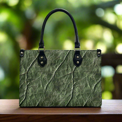 Verdant Harmony: Nature-Inspired with Modern Flair Women's PU Leather Twill Handbag