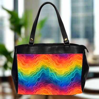 Lgbtq Rainbow Oversize Office Handbag (2 Sides)