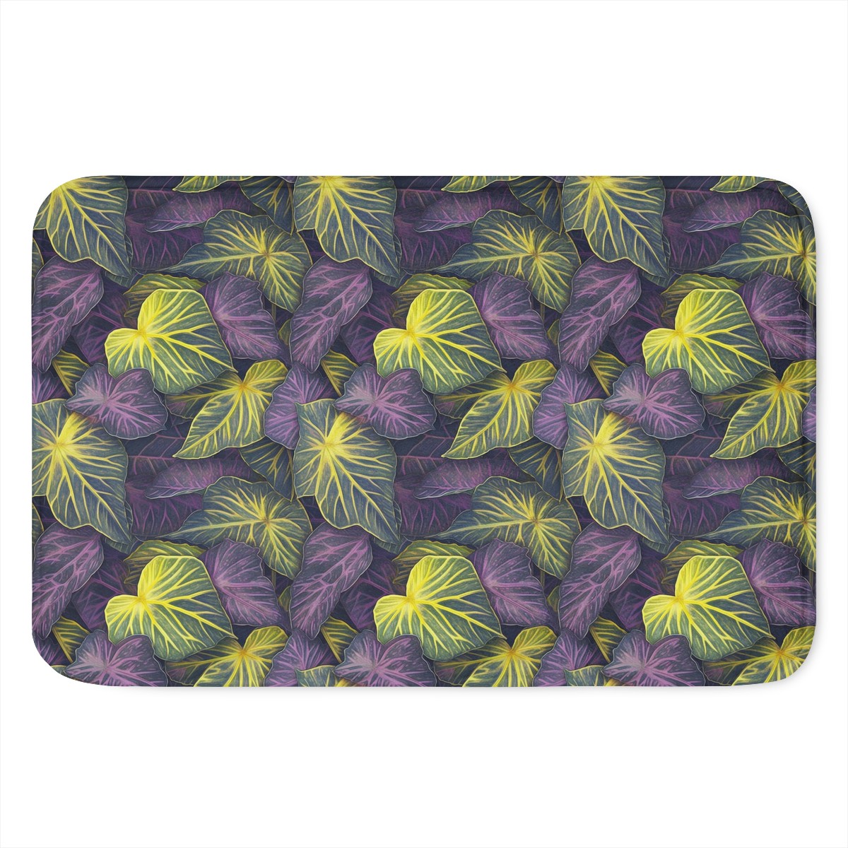 Luxtrini Iridescent Syngonium: Purple and Yellow Plush Doormat