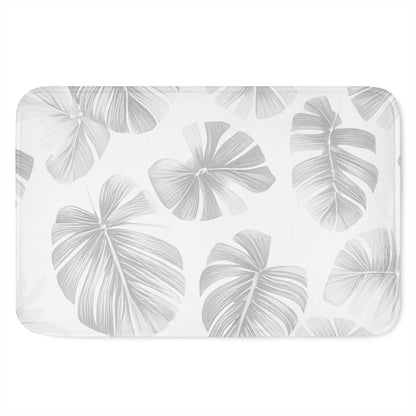 White Monstera Plush Doormat