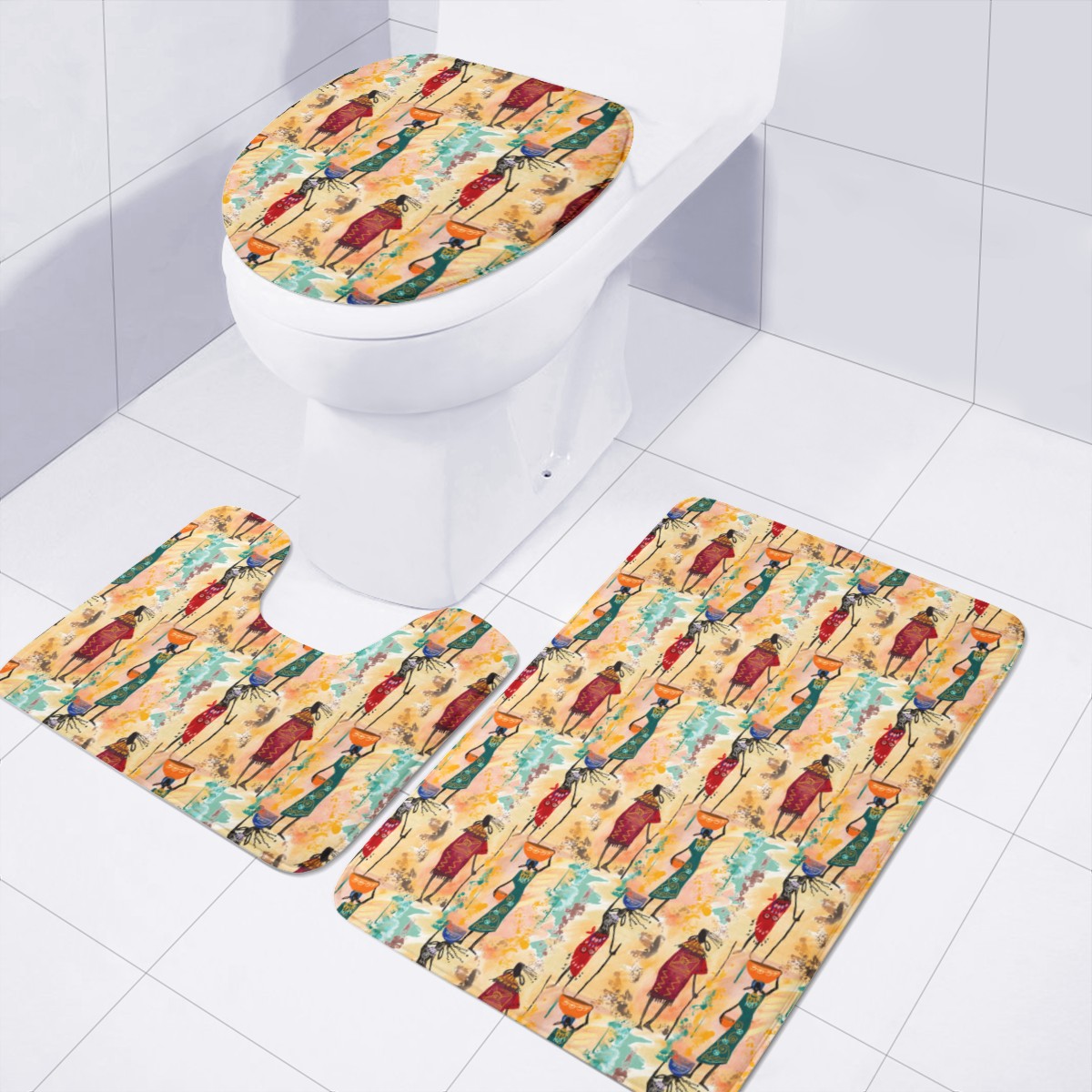 Tribal pattern Toilet Three Pieces Set