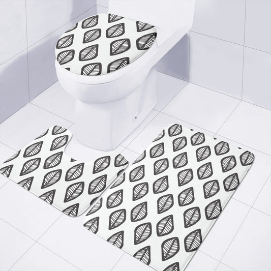 African Mud Print #16 Black and White Toilet Three Pieces Set