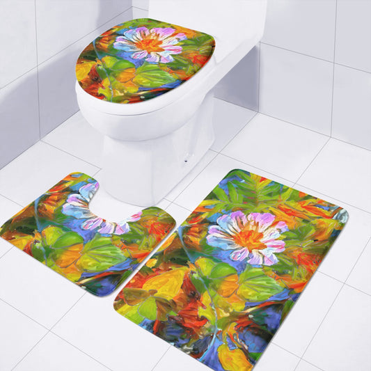 Petunia Flower Toilet Three Pieces Set