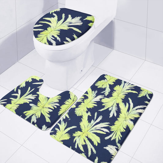 Puakenikeni - Lime Green and Black Toilet Three Pieces Set