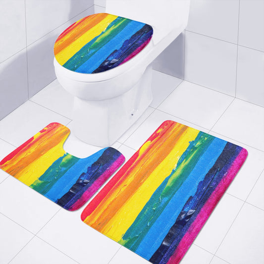 Rainbow Painting Toilet Three Pieces Set