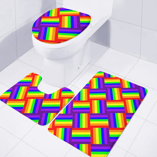 Rainbow Weave Toilet Three Pieces Set