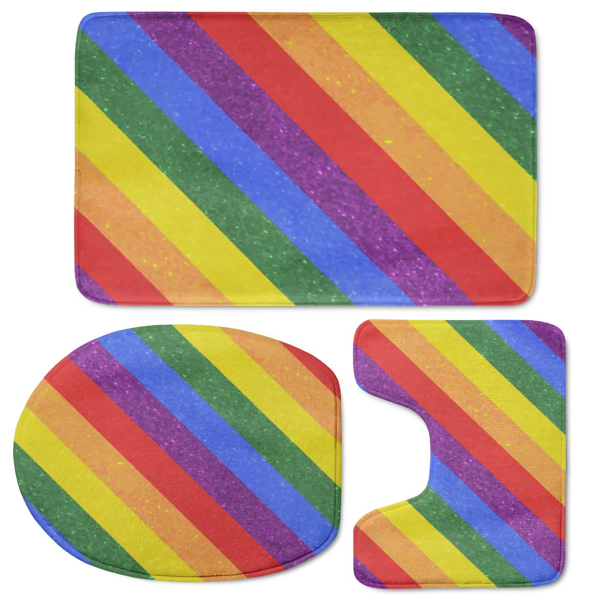 LGBTQ Rainbow Pride Toilet Three Pieces Set