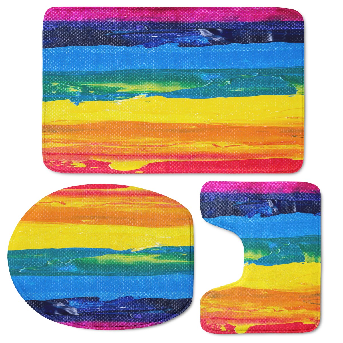 Rainbow Painting Toilet Three Pieces Set