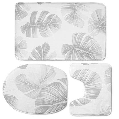 White Monstera Toilet Three Pieces Set