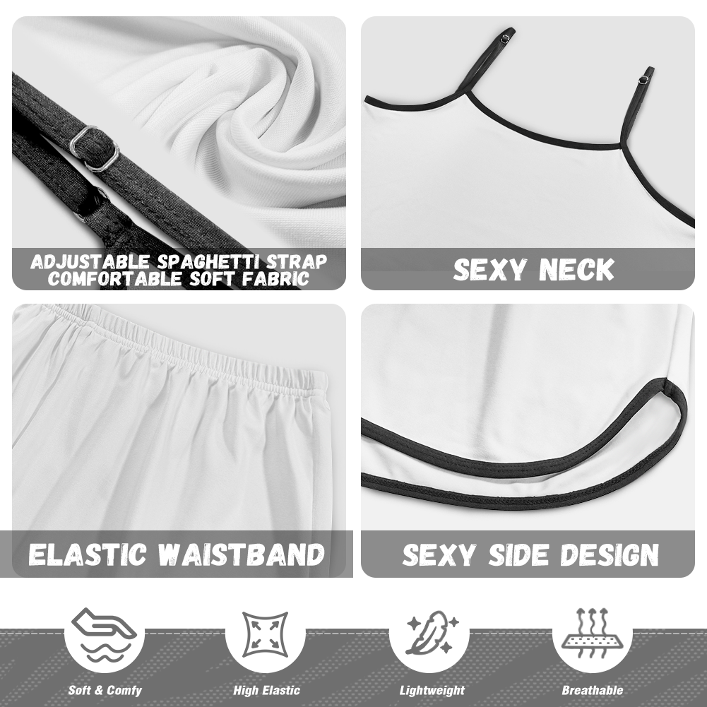 Women's suspender shorts set