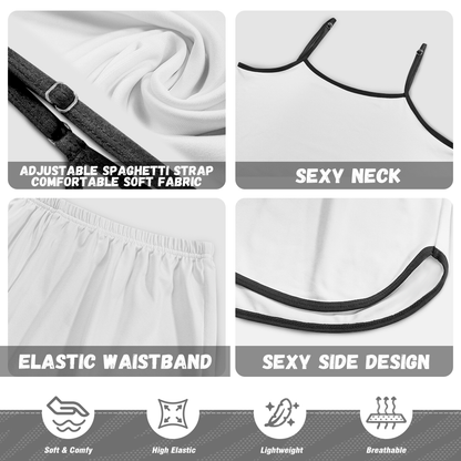 Women's suspender shorts set
