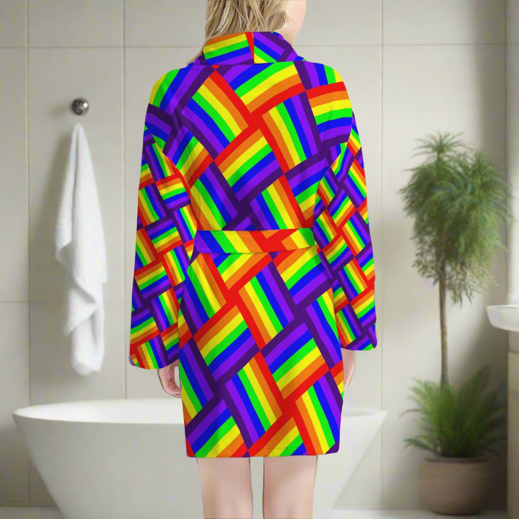 Rainbow Weave Women's Bathrobe