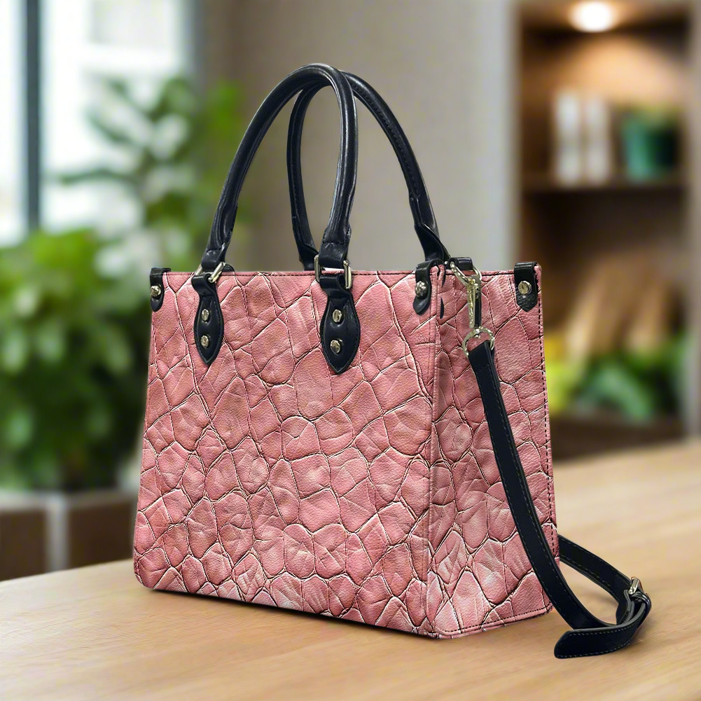 Pink Lambskin print Women's PU leather twill handbag