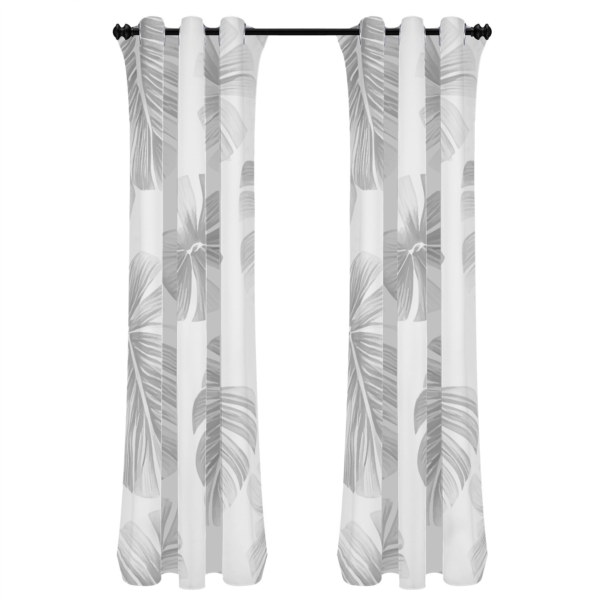 White Monstera Curtains - Long