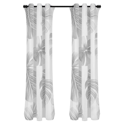 White Monstera Curtains - Long